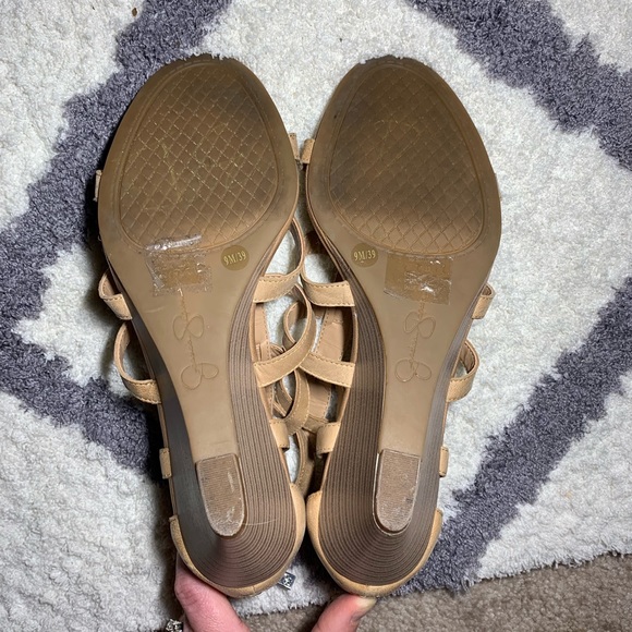 Jessica Simpson like new tan leather wedges - Picture 5 of 6